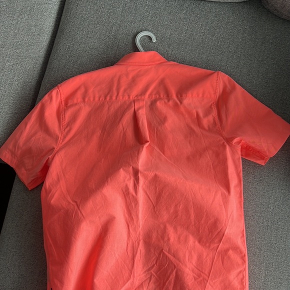 Djab short sleeve button up. Neon orange/pink. - Picture 3 of 3